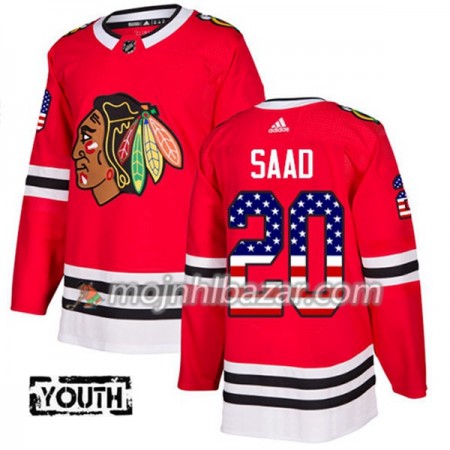 Dresovi Chicago Blackhawks Brandon Saad 20 Adidas 2017-2018 Crvena USA Flag Fashion Authentic - Dječji Dresovi Chicago Blackhawks Brandon Saad 20 Adidas 2017-2018 Crvena USA Flag Fashion Authentic - Dječji